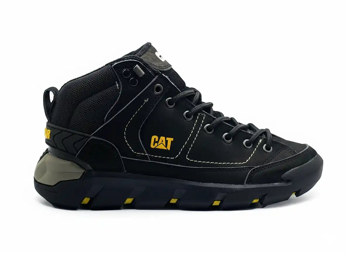 Bota Caterpillar® Importada Negras 100% cuero sin puntera Ref. 1343